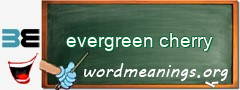 WordMeaning blackboard for evergreen cherry
